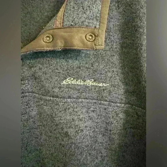 Eddie Bauer Sweatshirt size XL 1/4 button pullover blue - Picture 5 of 6